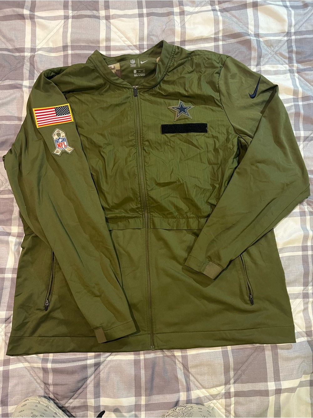Nike Olive Green Dallas Cowboys Lightweight Full-Zip Jacket